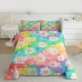 thumbnail image 2 of Manfei Floral Daisy Boy Girl Bedding Comforter Set 2pcs,Abstract Gradient Twin Comforter Sets Microfiber,Chic Flowers Breathable Bedding Set,Microfiber Bedroom Decor,Reversible, 2 of 8