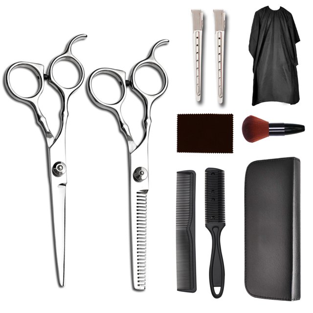 Ensemble de 10 Pcs de Cisailles de Barbier Cisailles Professionnelles pour la Coupe de Cheveux Kit de Coupe de Cheveux pour Femmes