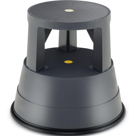 CZMDZH Rolling Step Stool, Library Stool w/Non-Slip Platform, Thick Rubber Ring, Outdoor Indoor Portable Round Step Stools with Wheels for anyone, Max Load 330 lbs