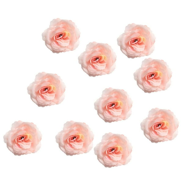 Juego de 10 rosas artificiales para decoración de bodas, guirnaldas artesanales. Rosado