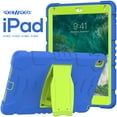 thumbnail image 2 of XYX Case for iPad 9.7 inch/iPad 6th/5th Gen/Air 2, Dual Layer Slim Heavy Shockproof Rugged Protective Cover Case with Kickstand (Blue Lime), 2 of 7