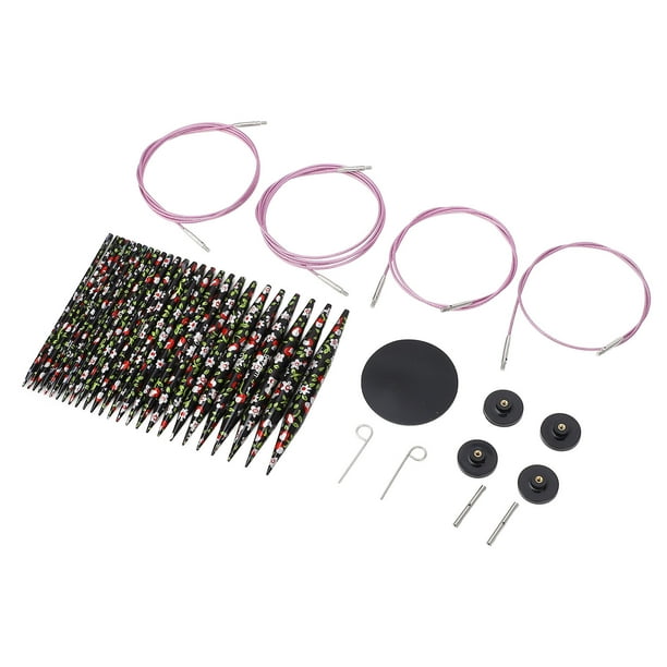 Juego De Agujas De Tejer, 13 Pares De Agujas De Tejer De Metal De Diseño Desmontable De 3-10 Mm Con 4 Cables Para Tejer En El Hogar