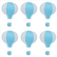 thumbnail image 1 of 6piezas 12 Pulgada Luz de Techo de Globo de Aire Caliente Pantalla de Luz de Techo Decoración de Banquete de Boda, Rayas Azules, 1 of 5