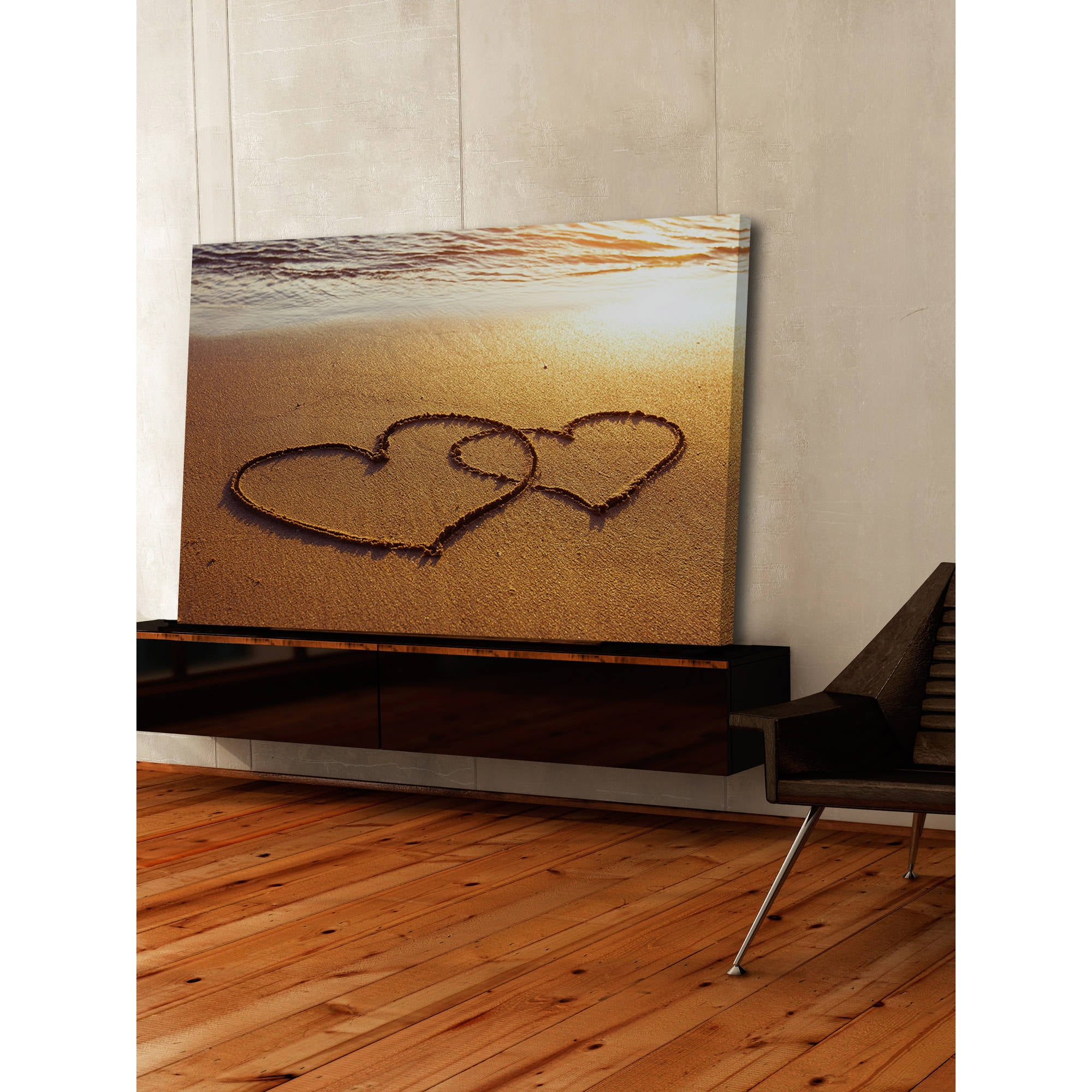 Marmont Hill "Double Hearts" Painting Print on Wrapped Canvas