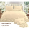 thumbnail image 2 of D.N.G. BEDDINGS 1 Piece Luxury 5 Inch Two Layer Ruffle Comforter Premium Super Soft, 800 TC, 100% Egyptian Cotton, Super Soft, Twin/Twin XL Size Ivory Color, 2 of 7