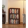thumbnail image 5 of 3 Tier DVD Storage Shelf, Media Storage Tower for CDs & Video Games, Freestanding Organizer Shelf for Living Room Home Office, Holds 80+ DVDs(Amber Pine), 5 of 8