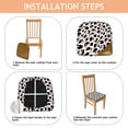 thumbnail image 4 of White Cow Black Spot Pattern Seat Covers for Dining Room Chairs Set Of 4,Stretch Printed Washable Chair Seat Cover with Elastic Ties and Button,Removable Waterproof Couch Cushion Covers, 4 of 6