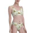 thumbnail image 4 of High Waisted Bikini Sets For Women, Plant Capybara Print Swimsuits Tummy Control, Two Pieces Bathing Suit, 4 of 8