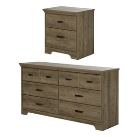 3 Piece Set With 2 Nightstands And Dresser In Washed Black