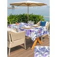 thumbnail image 5 of Outdoor Tablecloth with Umbrella Hole for Patio/Picnic/Party/Camping, Purple Onion Flowers Waterproof Table Cloth Rectangle Table Cover Washable, Spring Floral Dandelion Botanical (60"x 102"), 5 of 8