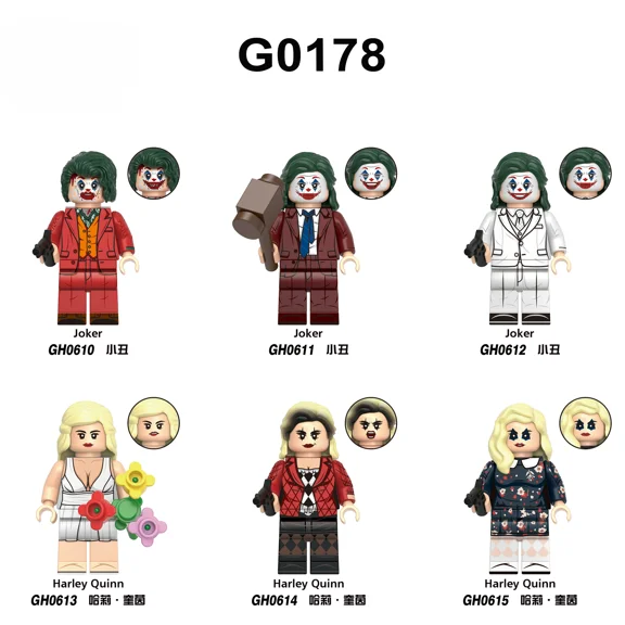 EYUCDVC 6PCS The Joker Minifigure Toys - Action Figures 1.8inch Set, The Best Gift For Christmas, Halloween, Birthdays