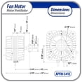 thumbnail image 3 of Appli Parts APFM-341E 34W refrigeration condenser and evaporator motor 115V 60Hz 1.5A 1450rpm includes base and 12in aluminum Fan Blade CCW shaft end Universal fit, 3 of 9