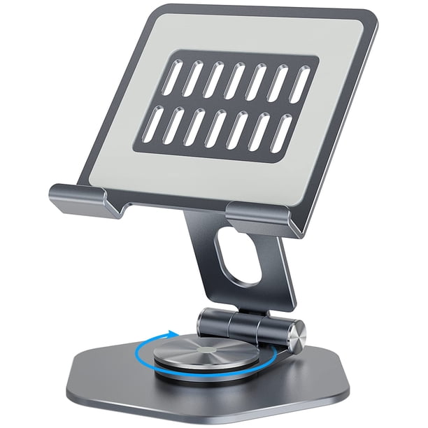Soporte para tableta SOJUNER giratorio con base giratoria de 360 grados, gris