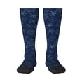 thumbnail image 1 of Fotbe Snowflake Dark Blue Calcetas Divertidas Estampadas para Hombre y Mujer, Calcetas de Algodón hasta la Rodilla para Caminar, Correr, Enfermería y Embarazo, 1 of 6