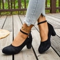 thumbnail image 5 of Willtoo Mary Jane Heels for Women Platform High Heels Shoes Dress Round Toe Faux Suede Pumps Pair with Dress Party, 5 of 6