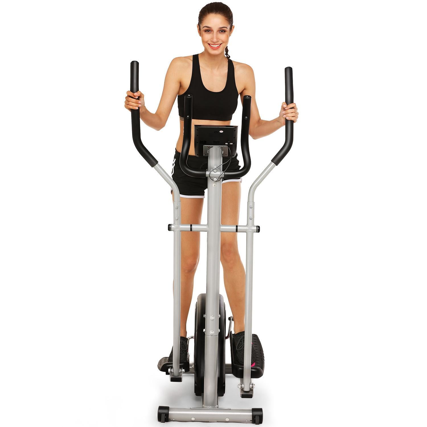 ANCHEER Magnetic Elliptical Machine Portable Trainer Quite LCD Monitor Fitness 