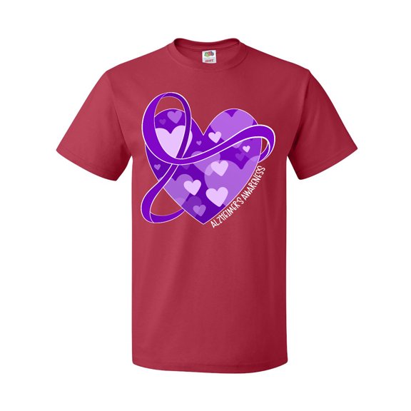 Inktastic Alzheimers Awareness Purple Ribbon Around Heart T-Shirt