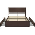 thumbnail image 6 of VanAcc Farmhouse Full Size Bed Frame with Headboard and 4 Storage Drawers, Solid Wood Barn Door with Wood Slats, Heavy Duty, Noise-Free, Dark Coffee, 6 of 9