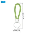 thumbnail image 2 of Braided Leather Keychain with Stainless Steel Key Ring, PU Woven Wristlet Lanyard, Fruit Green 3 Pack, 2 of 5