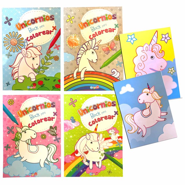 Paquete de 2 libros para colorear de unicornios, bloques de unicornios para colorear, actividades divertidas para niños