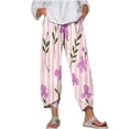 thumbnail image 1 of Pantalones de Mujer Traje Verano Cómodo de Moda Impreso Pantalones Recortados, Pantalones Elásticos Casuales, 1 of 5