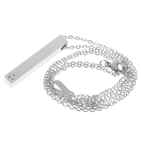 WHAMVOX Pendant Necklace For Men Silver 1Pack Stainless Steel Jewelry Casual