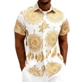 thumbnail image 3 of Hesxuno Men Retro Beach Shirts Stylish Casual Button Down Shirts 3D Printed Collared Short Sleeve Tops 2026 Summer Hawaii Shirts Wedding Party Shirt White XL, 3 of 6