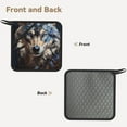thumbnail image 2 of Disketp Vintage Blue Floral Wolf Pot Holders Kitchen Insulation Mats Heat Resistant Pot-Holder Oven Anti-Scald Pads for Cooking Baking, 7.1*7.1inch, 2 of 8