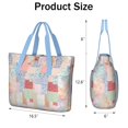 thumbnail image 3 of Tote Bag for Women - Pioneer Flower Shoulder Bag - Large Utility Work Duffle Bag with Zipper Handbag for Travel, Work, Sprots, 3 of 5