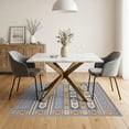 thumbnail image 3 of ODIKA 5'x7' Blue Slate Multicolor Traditional Folk Washable Area Rug Vintage Geometric Botanical Motifs With Decorative Border for Small Living Room, Bedroom, Easy Care, Non-Shedding, Pet Friendly, 3 of 7
