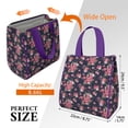 thumbnail image 3 of Pioneer Flower Floral Print Pattern Insulated Lunch Bag for Women & Adults,Large Portable Soft Cooler Lunch Bag,Thermal Food Storage Tote with Pearl Cotton,8.66L,8.75x5.75x9.5 Inch, 3 of 6