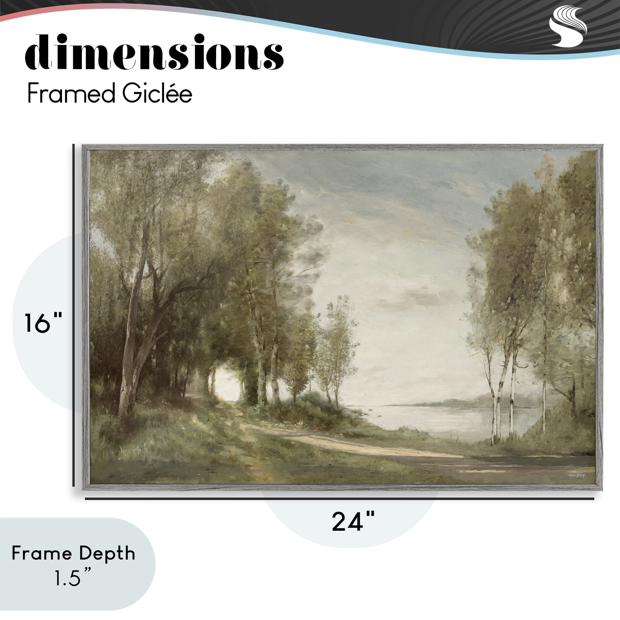 Stupell Industries Tranquil Lakeside Path Gray Framed Giclee Art, design by Amber Sterling