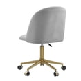 thumbnail image 6 of Linon Alondra Mid Back Velvet Office Chair with Adjustable Height and Swivel, Gold/Gray, 6 of 17