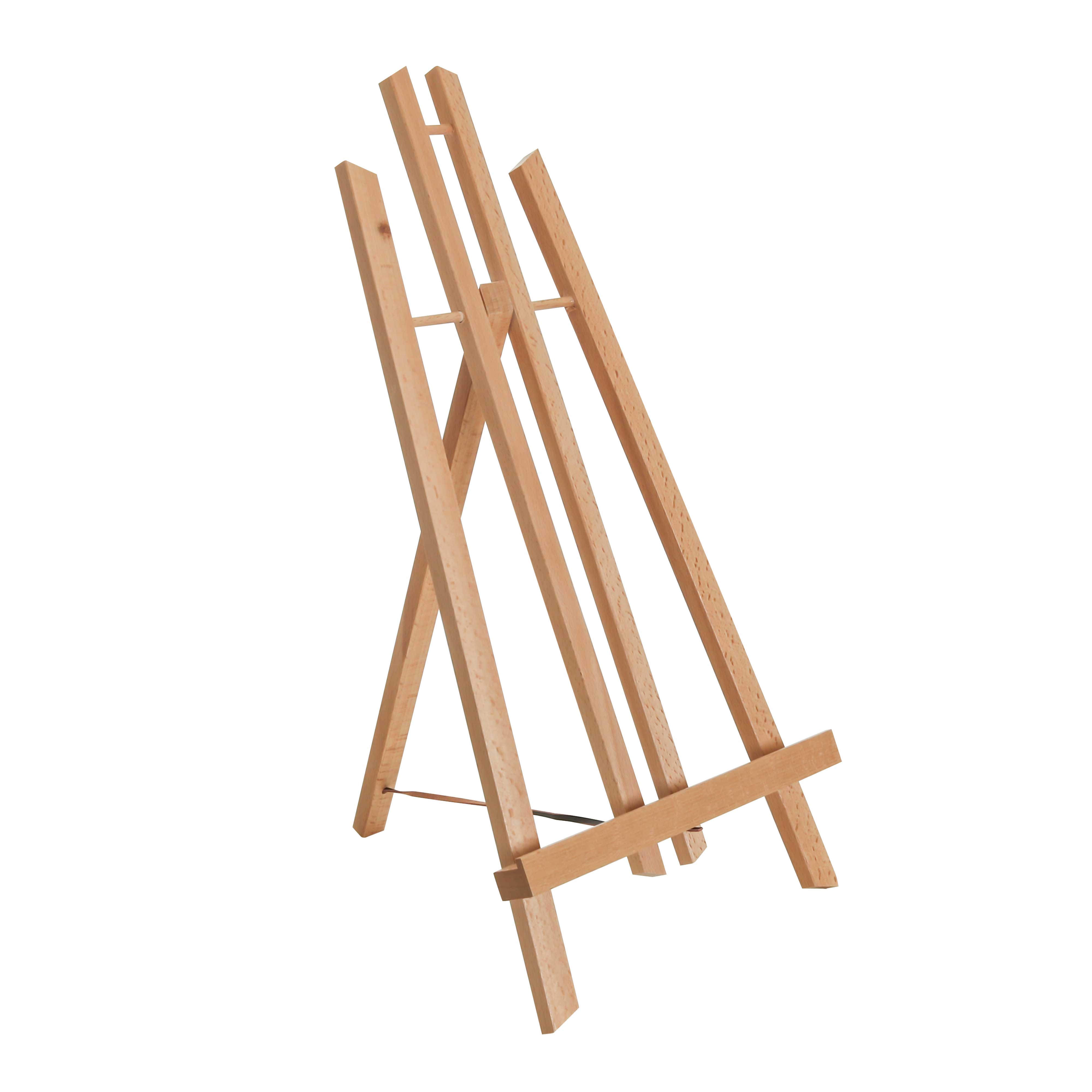 U.S. Art Supply 18" Large Tabletop Wood Display Stand A-Frame Artist Easel, Beechwood Tripod, Kid Student Painting Party