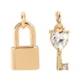 thumbnail image 2 of Cousin DIY 6 Piece Lock and Key Charms, Gold Tone Metal with Crystals, Unisex, Adult, 69995710, 2 of 6