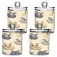 thumbnail image 2 of WOBOGO Anime Chinchilla Transparent Plastic Jar 2pcs Cotton Swabs Balls Pads Floss Stick Dispenser Bathroom Vanity Storage Organizer, 2 of 7