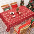 thumbnail image 2 of Nappe de Noël 60"X104 Pouces, Nappe de Noël Poinsettia pour l'Hiver, Nappes de Noël Rouges, Nappe Décorative de Noël pour Table, Cuisine, Salle à Manger, Fête, 2 of 5