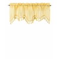 thumbnail image 4 of 1Pc Wave Yellow color waterfall valance with tassels faux silk rod pocket semi sheer ascot dressing window 55" wide X 18" long for kitchen décor, 4 of 5