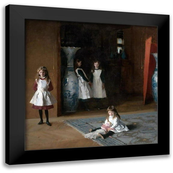 Sargent, John Singer 12x12 Black Modern Framed Museum Art Print Titled - The Daughters of Edward Darley Boit