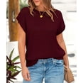 thumbnail image 6 of PRETTYGARDEN Womens Spring Tops Summer Shirts Crochet Cap Sleeve Sweater Pullover Cute Crew Neck Beach Cover Ups, 6 of 8
