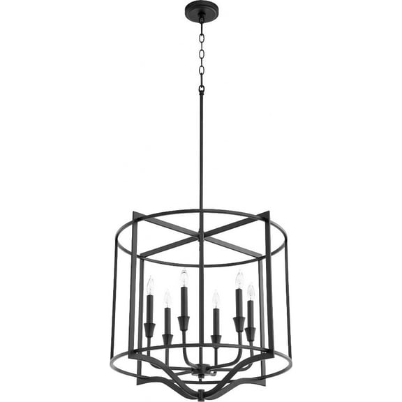 6414-6-69-Quorum Lighting-Marquee - 6 Light Nook Pendant In Traditional Style-22.5 Inches Tall and 24.25 Inches Wide-Textured Black Finish