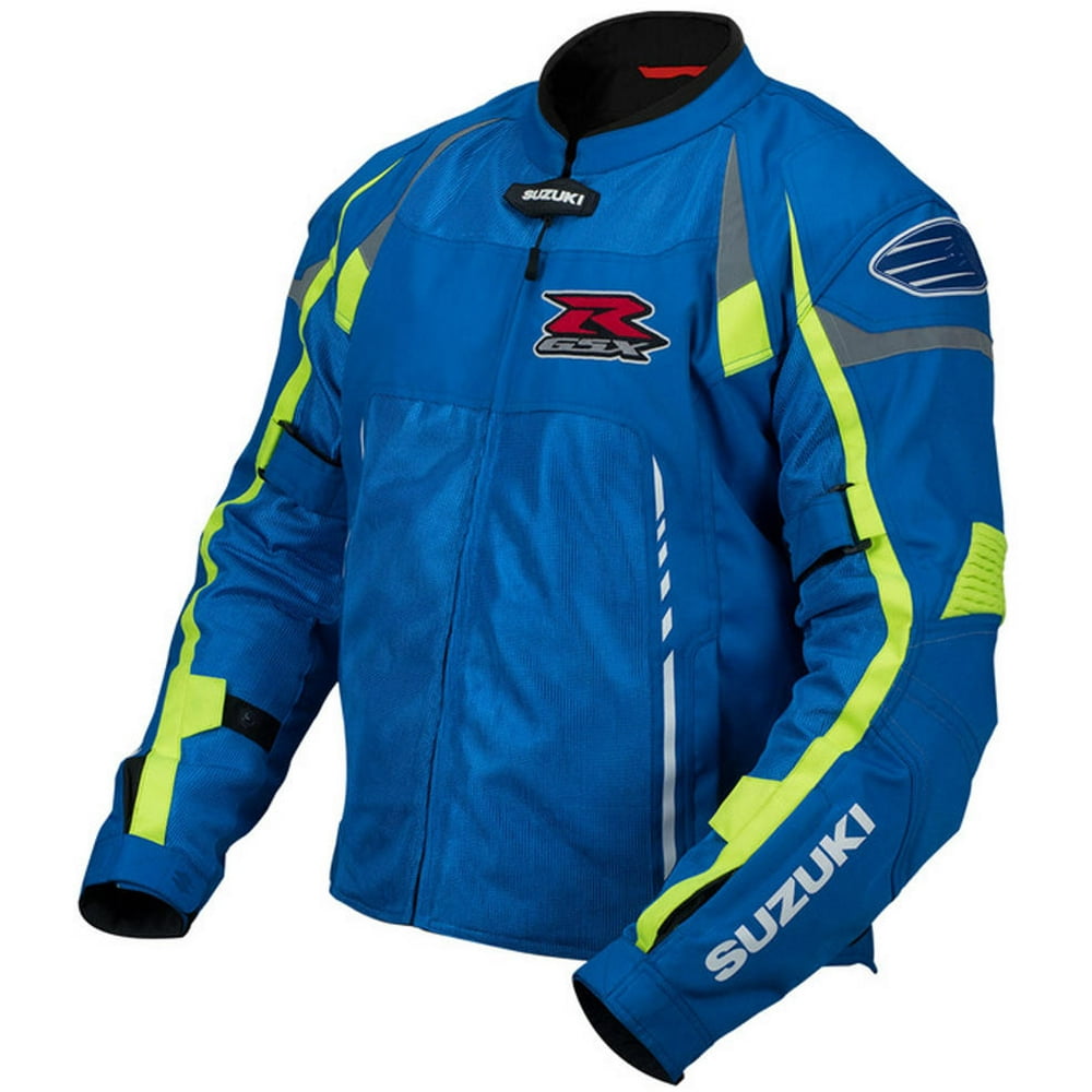 Suzuki GSX-R Mesh Motorcycle Riding Jacket by Pilot Blue Large
