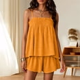 thumbnail image 2 of vigerkar Women Gingham Set Sleeveless Tank Top Plaid Shorts Pajama Set Sleepwear Y2k Summer Outfits (Yellow, S), 2 of 7