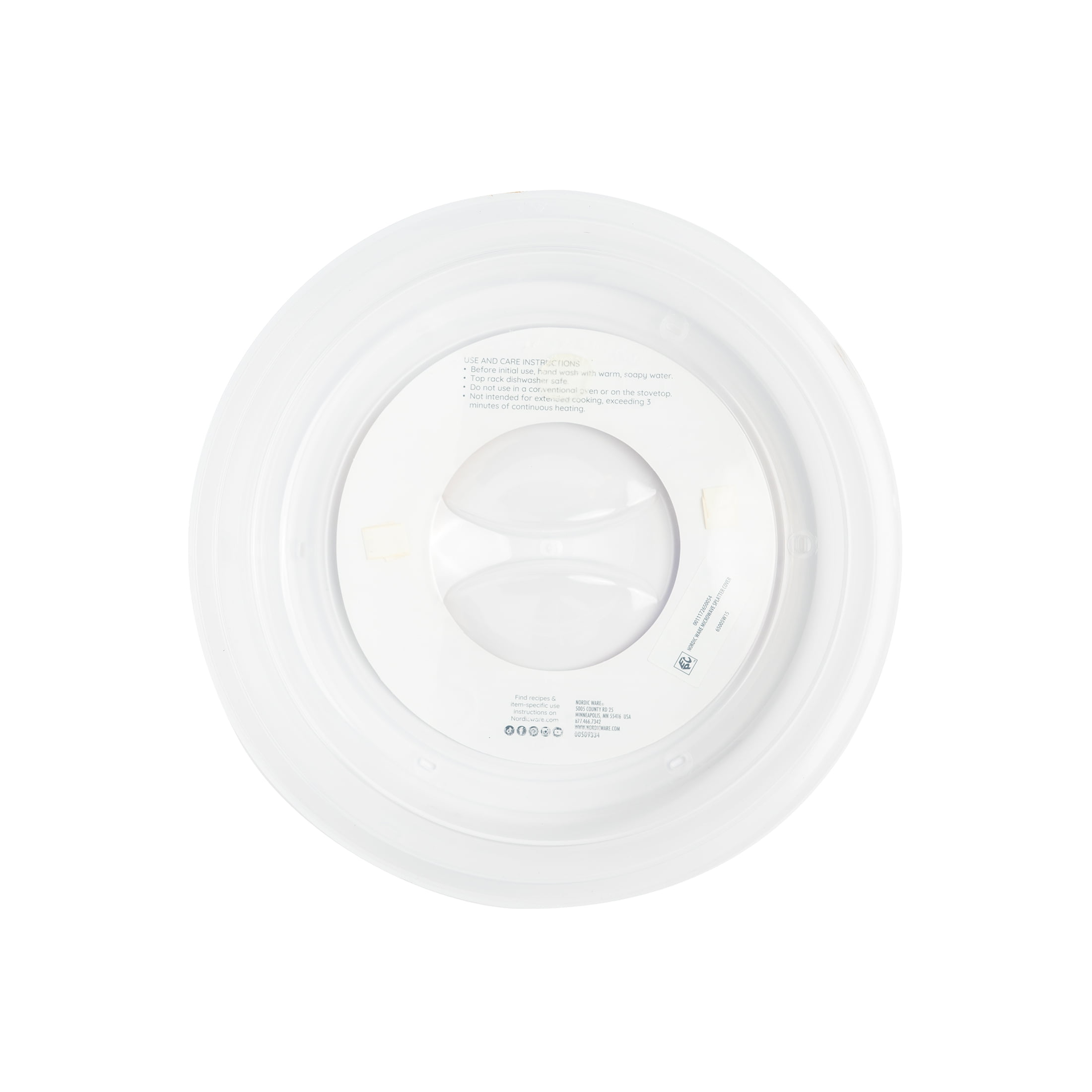 Nordic Ware 10" Microwave Splatter Cover, Clear Plastic,