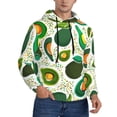 thumbnail image 2 of Wukai Green Avocado Print Men Hoodies Fleece Sweatshirts Long Sleeve Sweaters Pullover Fall Outfits Winter Clothes-3X-Large, 2 of 7
