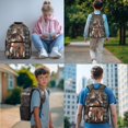 thumbnail image 2 of ZUXONGSY Aztec Horse Print School Backpack for Boys Girls Bookbag with Lunch Tote Bag Pencil Case and Water Bottle Holder School Bag for Kids Children Kindergarten Book Bag Set of 4 Pcs, 2 of 5