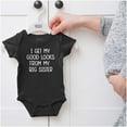 thumbnail image 5 of Good Looks Big Sis Little Sister Sibling Bodysuit Jumper Girls Infant Baby Brisco Brands 12M, 5 of 6