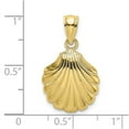 thumbnail image 2 of 13.7mm 10k Solid Yellow Gold Polished 2-d Scallop Shell Charm Pendant Necklace for Women - 1.4 Grams, 2 of 2