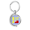 thumbnail image 1 of I Am From Tonga Art Deco Fashion Rotating Keychain Metal Keyring Holder, 1 of 2