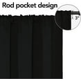 thumbnail image 2 of Easy-Going Blackout Room Darkening Rod Curtains, Black, 42x63 in, 2 of 6